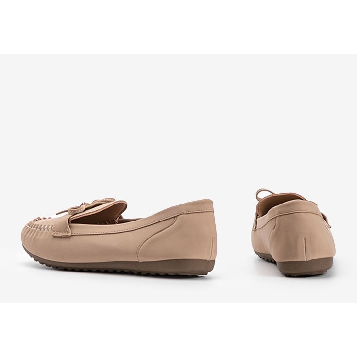 Beige matte Loafer mit Deborah-Schleife 1