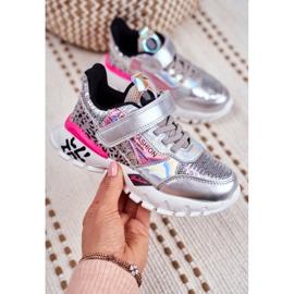 FRROCK Sport Kinderschuhe mit Klettverschluss Silber Be Happy grau 5