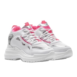 Weiße und pinke Felicia Schlangen-Sneakers rosa 1