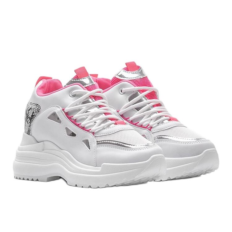 Weiße und pinke Felicia Schlangen-Sneakers rosa 1