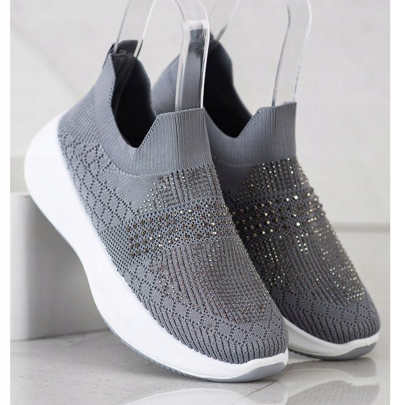 Renda Graue Sneakers mit Kristallen 2