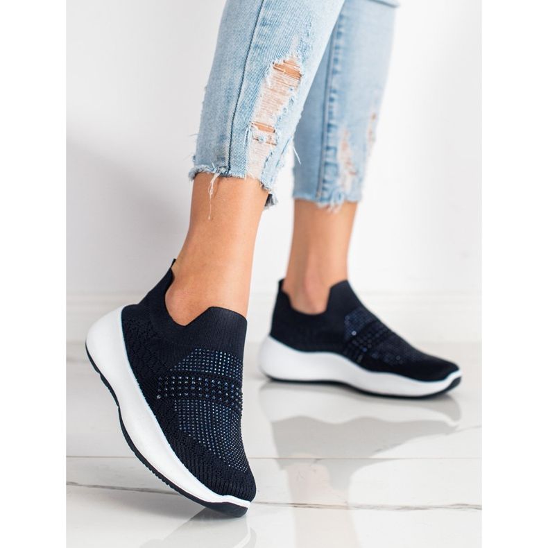 Renda Granit-Turnschuhe mit Kristallen navy blau 1