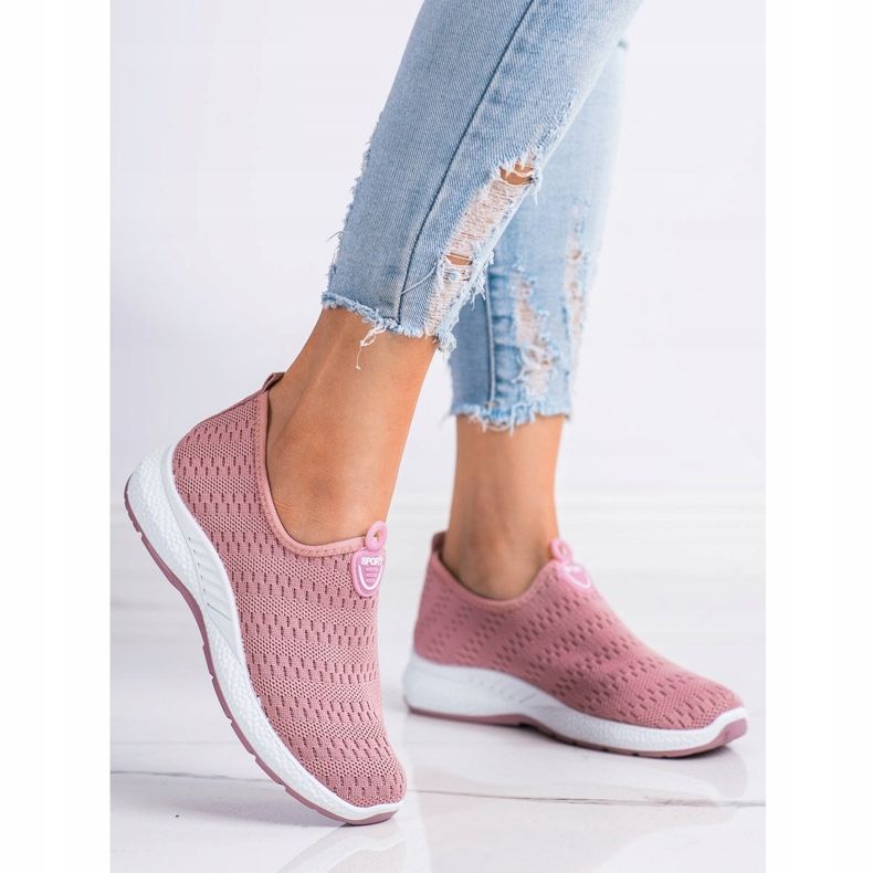 SHELOVET Leichte Slip-On-Sneakers rosa 1