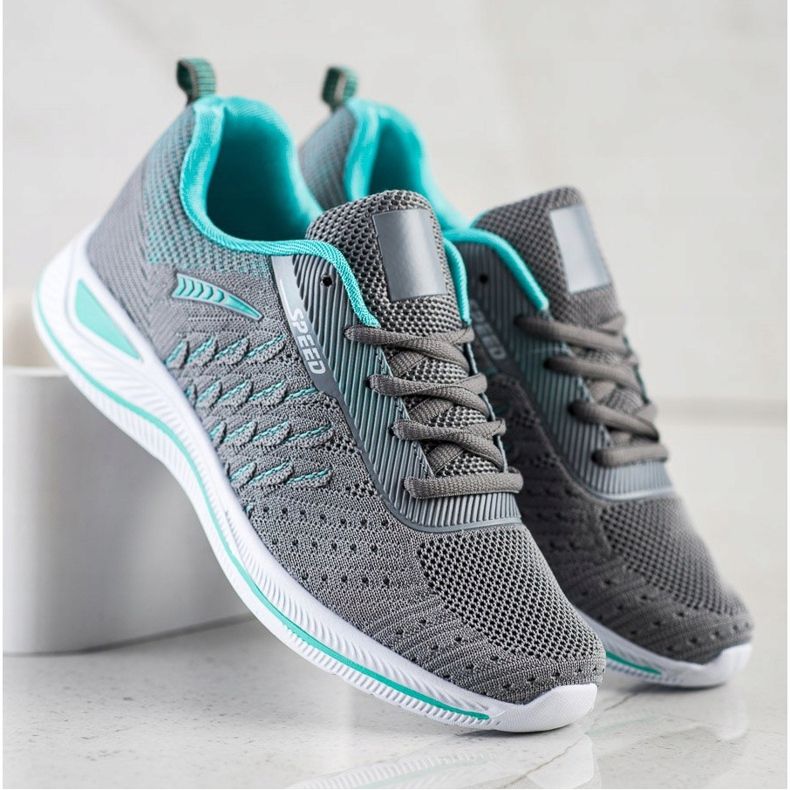 Bona Laufgeschwindigkeits-Sportschuhe grau grün 1