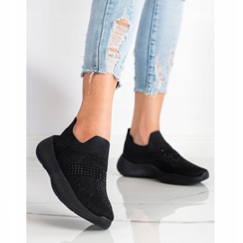 Renda Schwarze Turnschuhe mit Kristallen 1