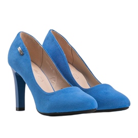 Blaue Pumps an der Abbey-Ferse 1