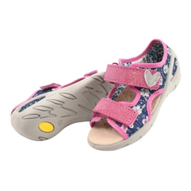 Befado Kinderschuhe PU 065X151 marineblau rosa silber 2