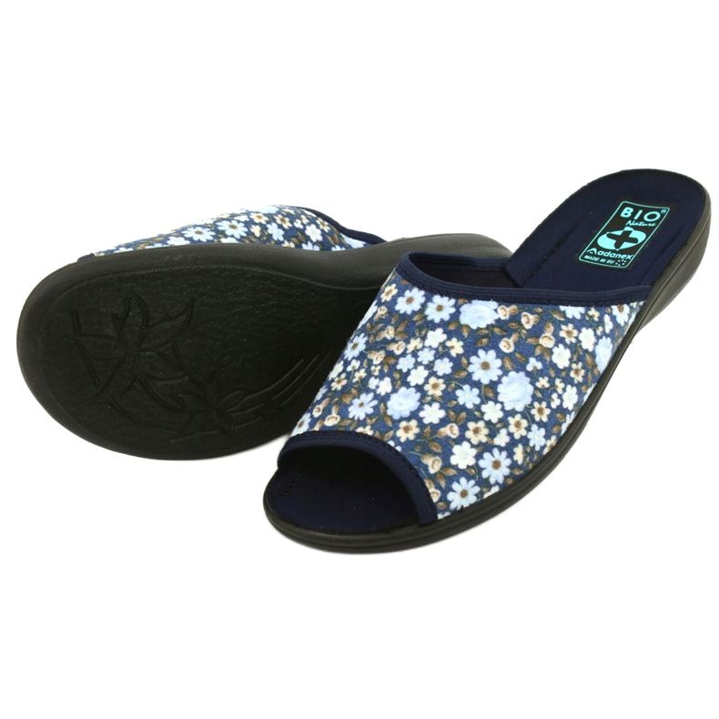 Adanex Tęg Blumenpantoffeln. G1 / 2 18760 marineblau blau 2