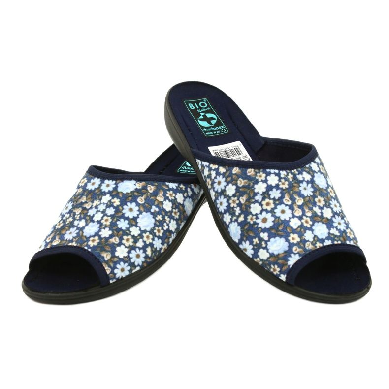 Adanex Tęg Blumenpantoffeln. G1 / 2 18760 navy blau blau 4