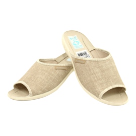 Leinenpantoffeln für Damen Adanex 25970 beige 3