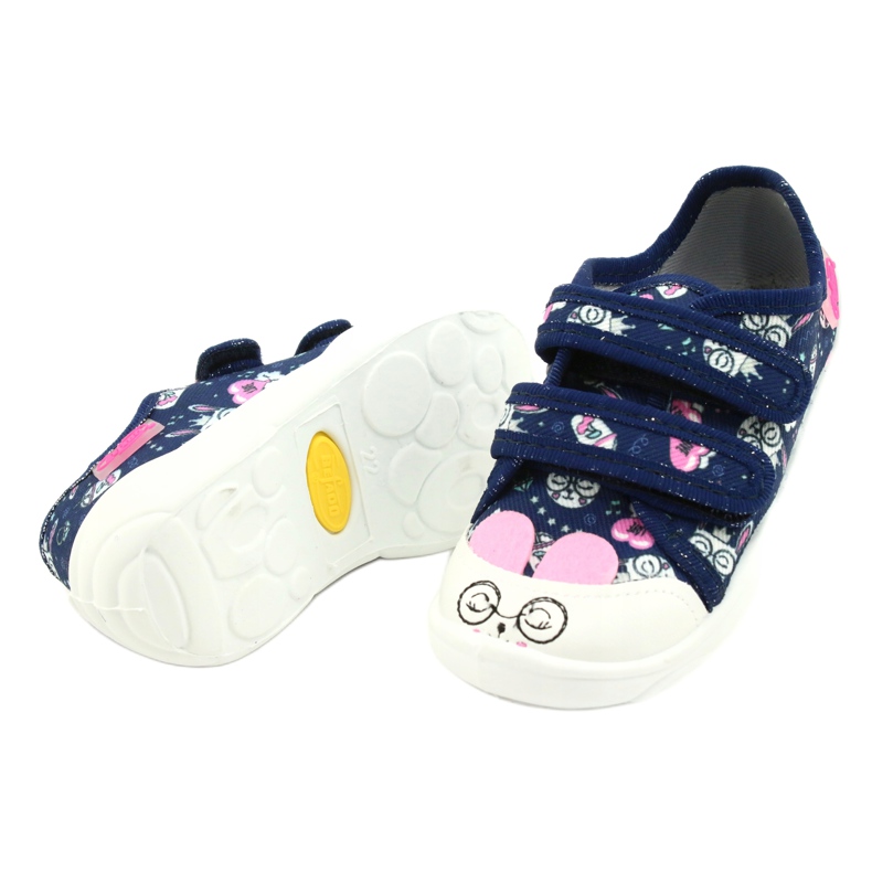 Befado Kinderschuhe 907P127 weiß navy blau rosa silber- 2