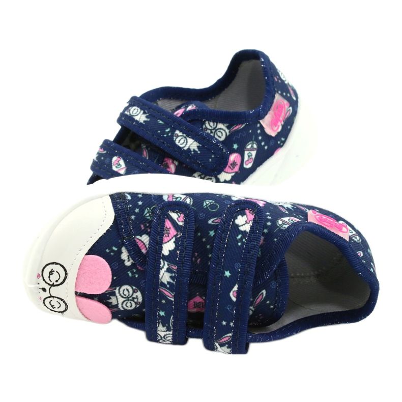 Befado Kinderschuhe 907P127 weiß navy blau rosa silber- 4