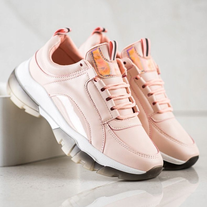 SHELOVET Rosa Sneakers mit Öko-Leder 1
