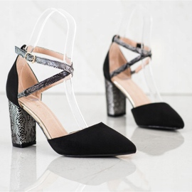 S. BARSKI Stilvolle Pumps auf einer Säule schwarz 1