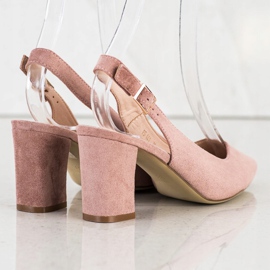 Pumps mit offenem Absatz von Sergio Leone rosa 1