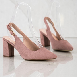 Pumps mit offenem Absatz von Sergio Leone rosa 2