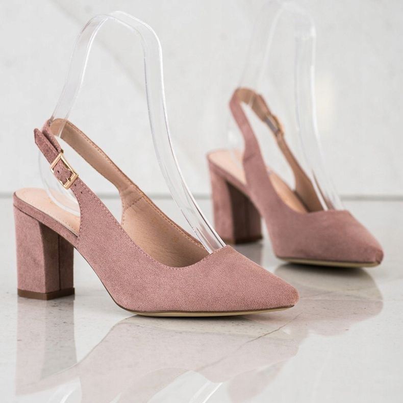 Pumps mit offenem Absatz von Sergio Leone rosa 2