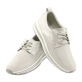 Damen Sportlederschuhe Jezzi 21PB32-3617 silber 4