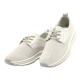 Damen Sportlederschuhe Jezzi 21PB32-3617 silber 2