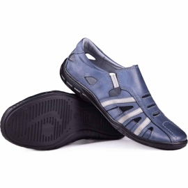 Kampol Durchbrochene Herrenschuhe für den Sommer 16/53 marineblau 1
