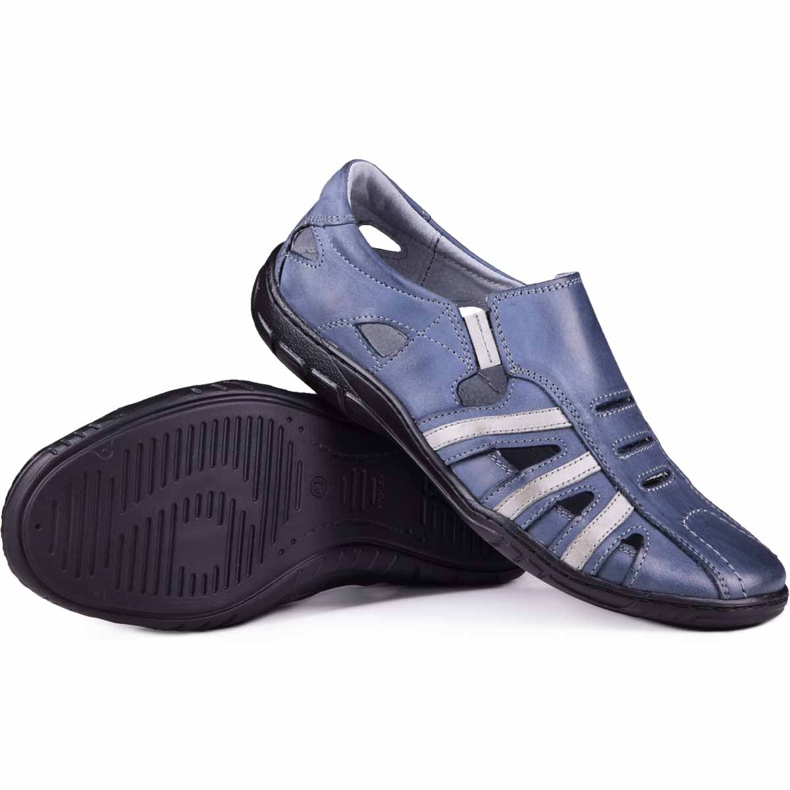 Kampol Durchbrochene Herrenschuhe für den Sommer 16/53 marineblau 1
