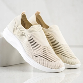 Ideal Shoes Beige Sport-Slipper braun 1