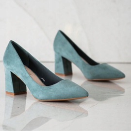 Klassische VINCEZA Pumps aus Wildleder grün 1