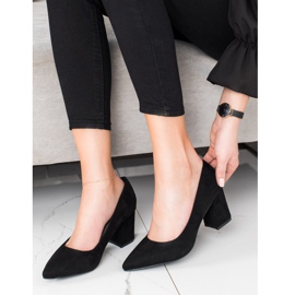 Klassische VINCEZA Pumps aus Wildleder schwarz 2