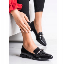 S. BARSKI Lackierte Mokassins In Spitz schwarz 2