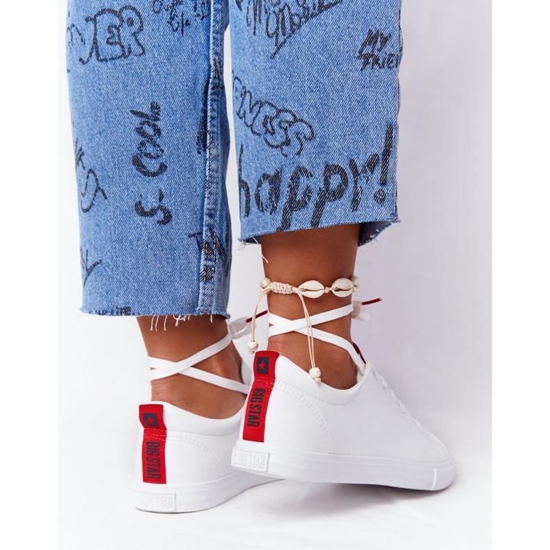 Damen Sneakers mit Band Big Star DD274685 Weiß 1