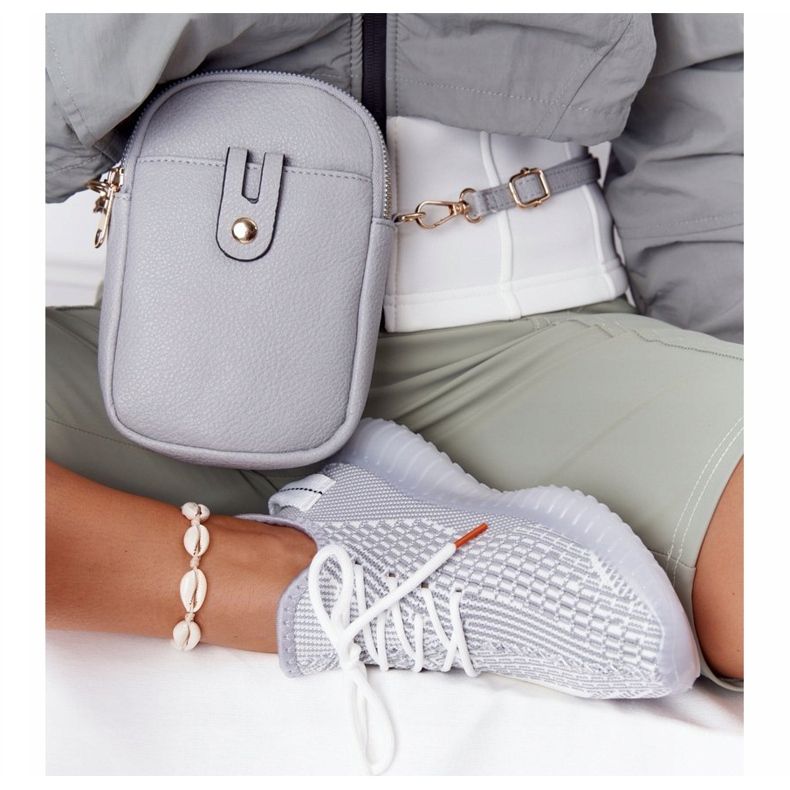 Damen Sportschuhe auf Gelsohle Grau Freestyler weiß 1