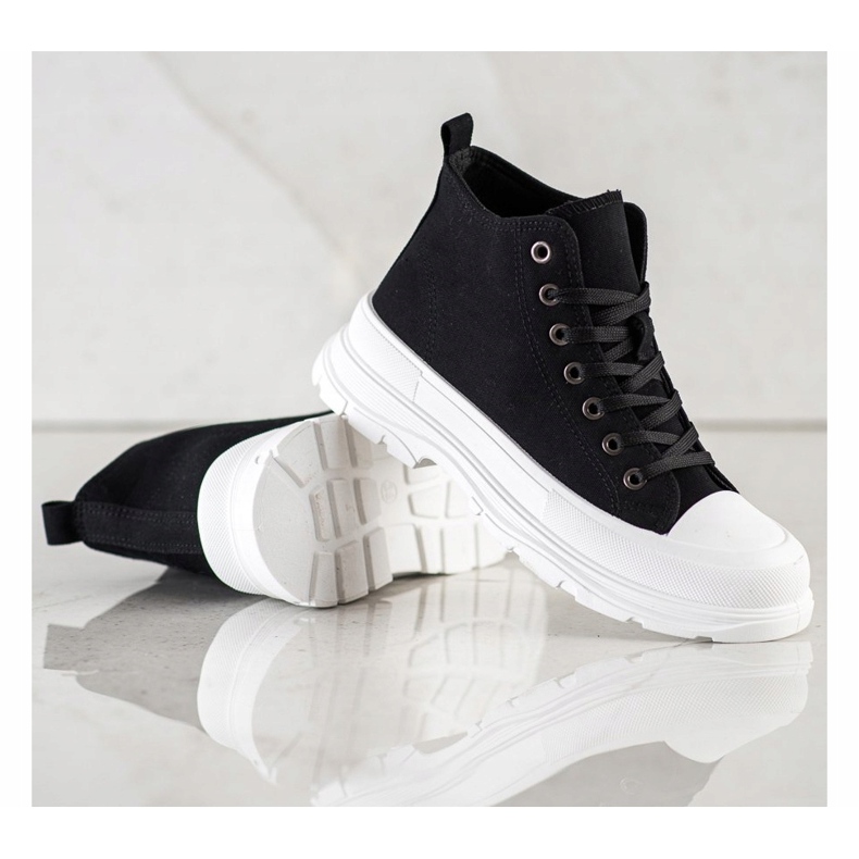 SHELOVET Hohe Sneakers auf der Plattform schwarz 2