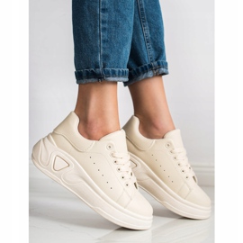 SHELOVET Stylische Sneakers aus Öko-Leder beige 1