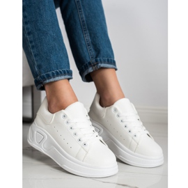 SHELOVET Stylische Sneakers aus Öko-Leder weiß 1