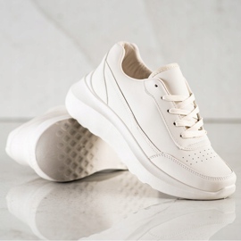 SHELOVET Klassische Sneakers aus Öko-Leder beige 1
