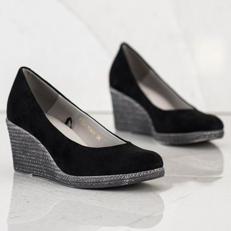 VINCEZA Wildlederpumps schwarz 1