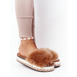 PS1 Camel Adventure Plateau Hausschuhe mit Fell braun mehrfarbig 2