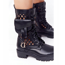 PS1 Durchbrochene schwarze Stiefel mit Nieren-Rockstar 2