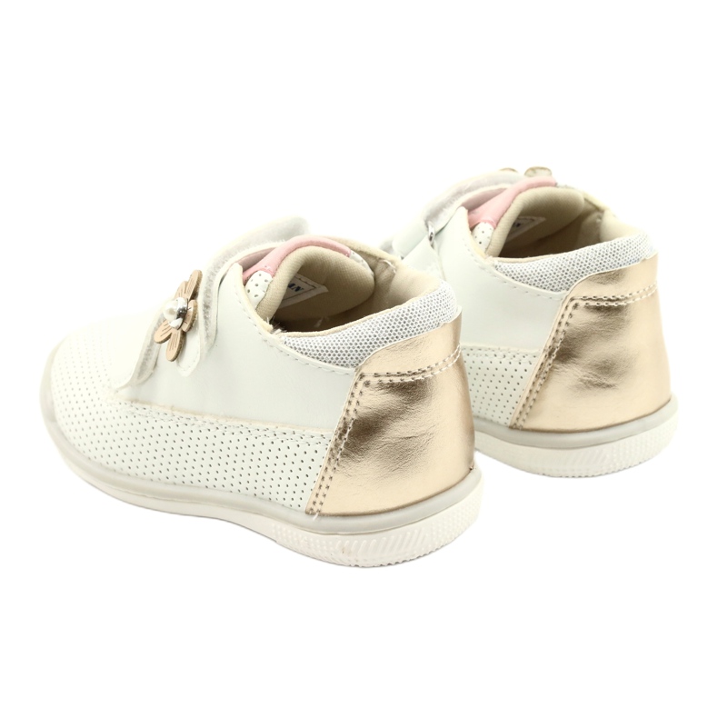 American Club Sportschuhe mit Klettverschluss GC06 / 21 Weiß und Gold 5