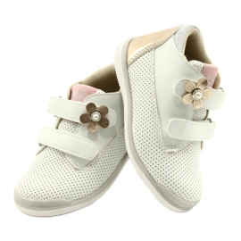 American Club Sportschuhe mit Klettverschluss GC06 / 21 Weiß und Gold 4