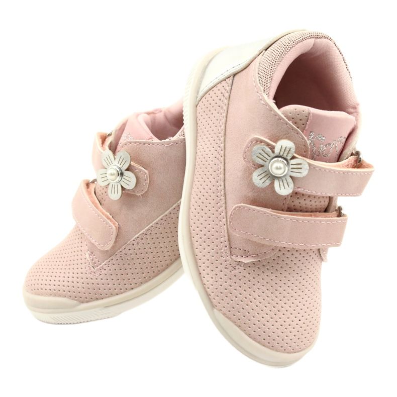 American Club Sportschuhe mit Klettverschluss GC06 / 21 Rosa-Silber 4