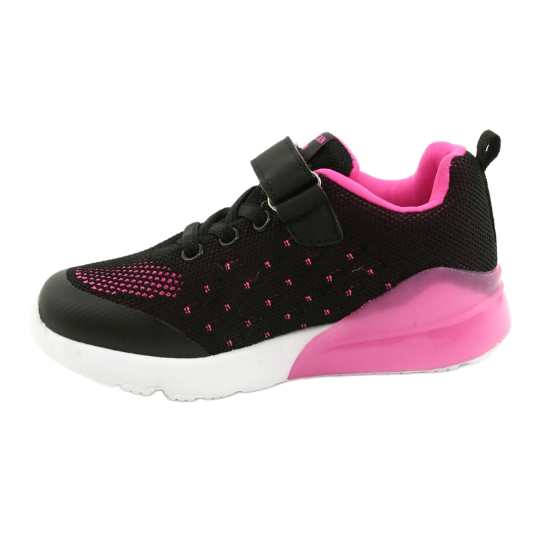 American Club Mädchen Sportschuhe mit Klettverschluss RL12 / 21 Schwarz rosa 1