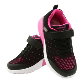 American Club Mädchen Sportschuhe mit Klettverschluss RL12 / 21 Schwarz rosa 4