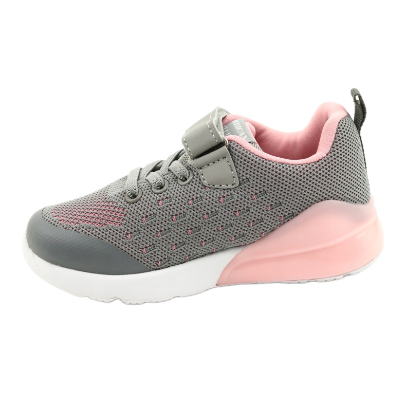 American Club Mädchen Sportschuhe mit Klettverschluss RL12 / 21 Grau rosa 1
