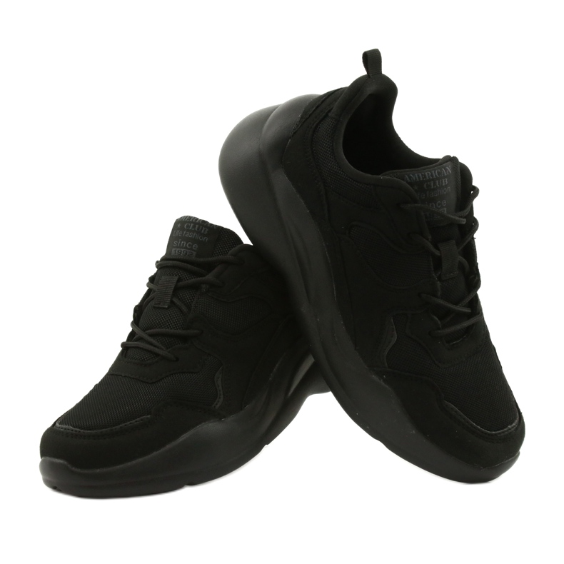American Club Schwarze Sportschuhe auf EVA WT39 Sohle 4