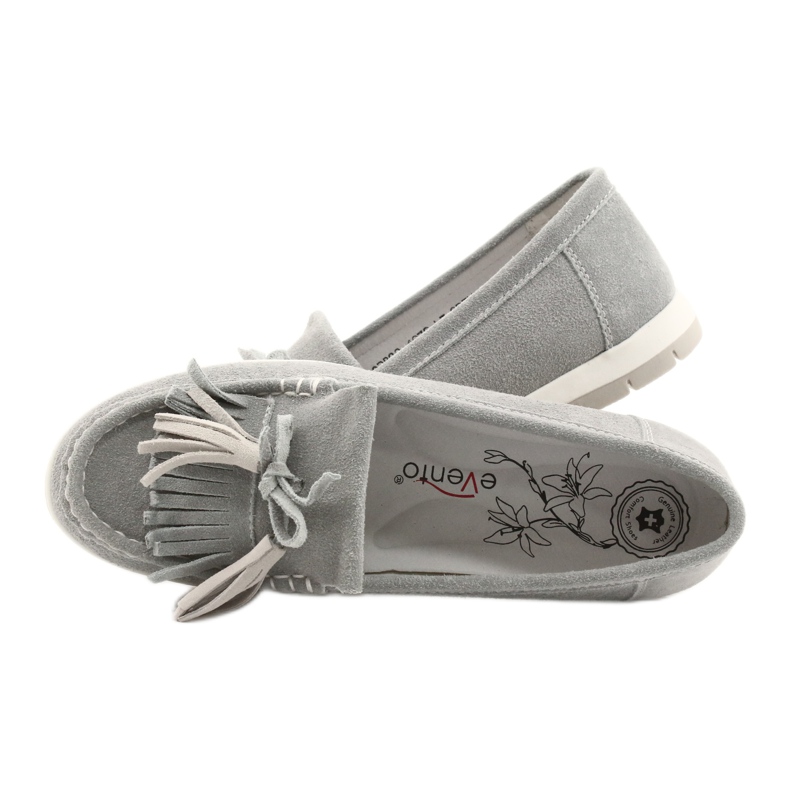 Evento Damen Slipper, Wildleder Mit Fransen, Grau Batist 4