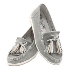 Evento Damen Slipper, Wildleder Mit Fransen, Grau Batist 3