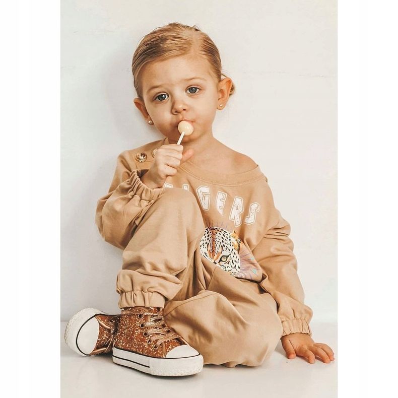 FRROCK Kinder Sneaker High Shiny Golden Ally 1