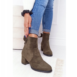 PJ1 Grüne warme Stiefel für Damen mit Absatz Kayla 1