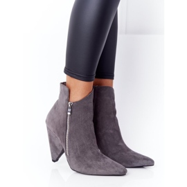 Asymmetrische Stiefel mit hohem Absatz Grau Lu Boo 1